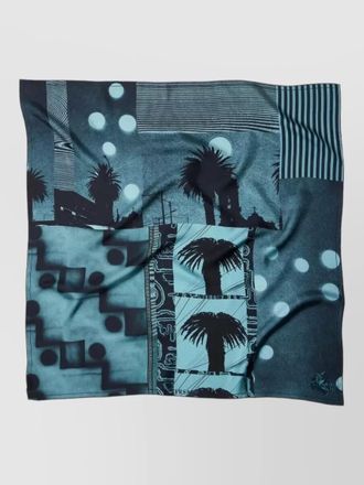 Versace silk twill square scarf sunset palms