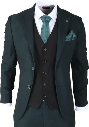 PAUL ANDREW Jasper Olive Green 3 Piece Suit Check