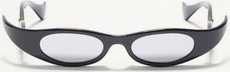 Valentino Occhiale Geometrico In Acetato unisex NERO/SILVER 48