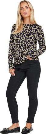 M&Co Petites Petite Natural & Blue Animal Print Jumper - Womens