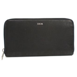 Dior Black Leather Long Wallet (Bi-Fold) (Pre-Owned)