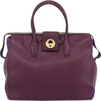 Saint Laurent Pre-owned Bicolor Muse Two Cabas - Dames - Vintage Handtas - Paars - ONE Size - Leer - Vintage