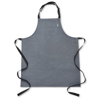 Solino Home Linen Linen Apron - Kitchen Linen in Grey /Black at Nordstrom, Size Large