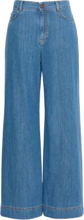 Max Mara Jeans, Dames, Blauw, XS, Wide Jeans