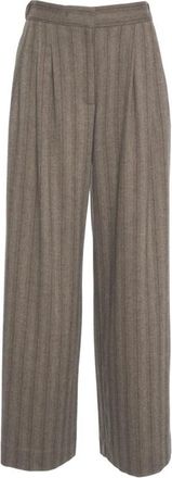 ottod'Ame Wijde Marrone Broek Aw 25 - Dames - Wijde Broeken - Beige - XS - Wol - Broeken