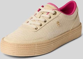 Tommy Hilfiger Low Top Sneaker aus Baumwolle in Beige, Gr&ouml;&szlig;e 36