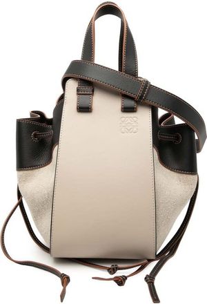 Loewe Pre-owned Loewe Small Leather and Canvas Hammock Bag 062010