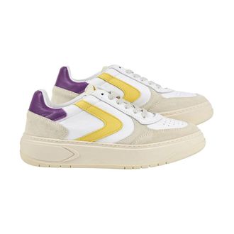 Valsport Sneakers, female, Multicolor, Size: 9 US White Yellow Purple Suede Leather Sneakers