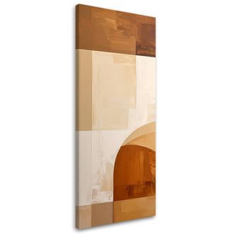 Feeby Cuadro En Lienzo, Composici&oacute;n Geom&eacute;trica En Tonos Beige, 40x120