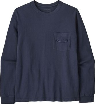 Patagonia L/S MW 95 Oval Logo Pocket Tee Longsleeve f&uuml;r Herren | blau