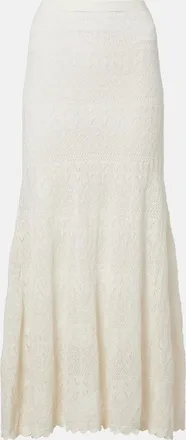 Self Portrait Pointelle midi skirt