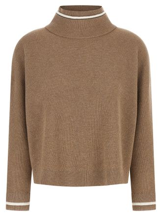 Brunello Cucinelli Double Layer Sweater Sweaters And Cardigans Brown