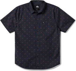 Quiksilver Kapu Mini Geo Print Short Sleeve Button-Up Shirt in Black at Nordstrom Rack, Size Xx-Large