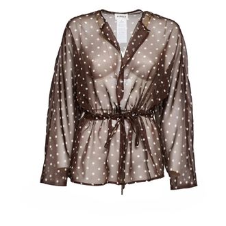 P.A.R.O.S.H. Blouses, female, Brown, Size: S Coprispalle senza colletto