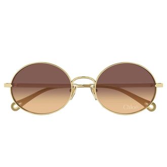 Chlo&eacute; Sunglasses, female, Yellow, Size: 55 MM Ch0326S Oval Sunglasses