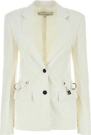 J.W.Anderson Verfijnde Witte Stretch Blazer - Dames - Blazers - Wit - 2XS - Wol - Jassen