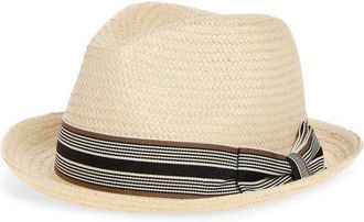 Nordstrom Packable Straw Fedora in Natural at Nordstrom, Size Small