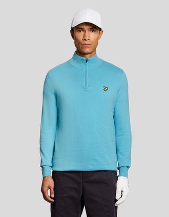 Lyle & Scott Lyle And Scott Mens Performance 1/4 Zip Jumper - Blue - Size: 44