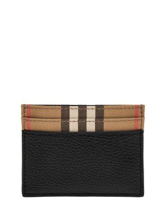 Burberry Sandon Check Canvas & Leather Card Case