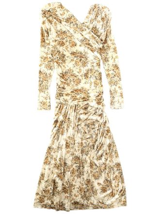 Ganni Printed Recycled Polyester Dress - Ivory