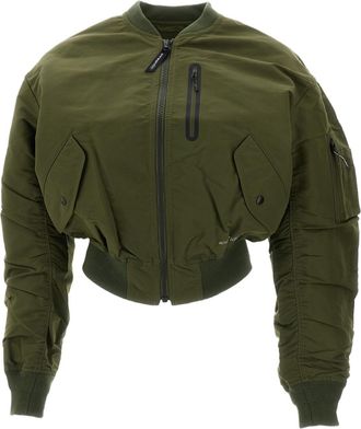 And Wander Green Cordura Flight Nylon Bomber Jacket