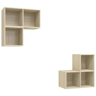 Berkfield Home 4 Piece TV Cabinet Set Sonoma Oak Engineered Wood in Light Tan