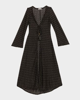 Ramy Brook Fatima Metallic Knit Coverup