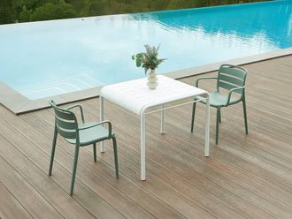 Vente-Unique Garden Table L.90 Cm In Polypropylene - White - MOAH By MYLIA