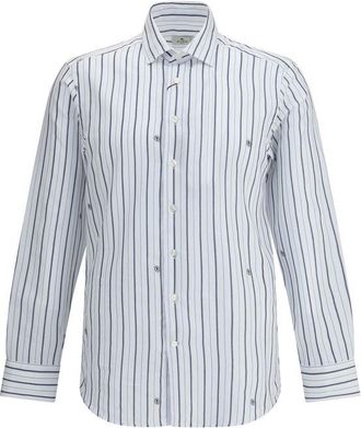Etro Gestreepte Katoenen Lange Mouwen Shirt