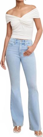 Good American Soft-Tech Good Legs Flare Jeans In Indigo841