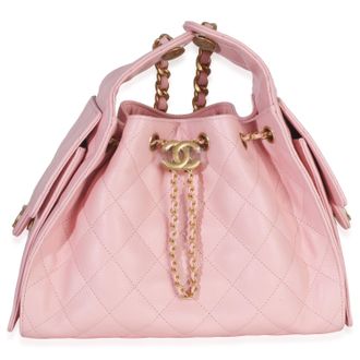 Chanel Baby Pink Quilted Caviar Small Chanel 25 Hobo