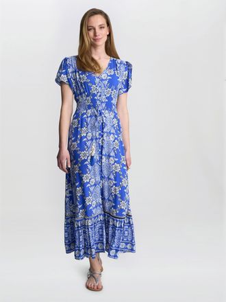 Gina Bacconi Womens Gabi Button Down Dress - Blue - Size Medium