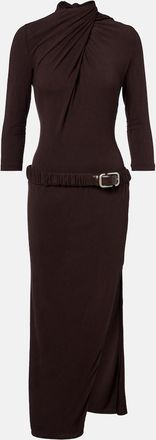 The Attico Draped open-back jersey midi dress