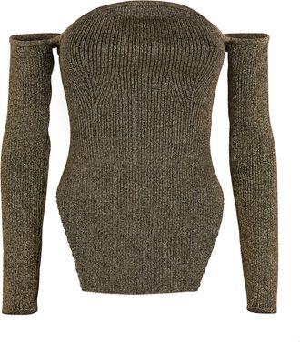 Khaite MARIA LS BARDOT SWEATER XS GOLD 917 Size XS