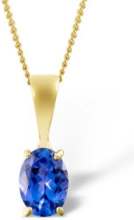 The Diamond Store Tanzanite 7 x 5mm 9K Yellow Gold Pendant Necklace