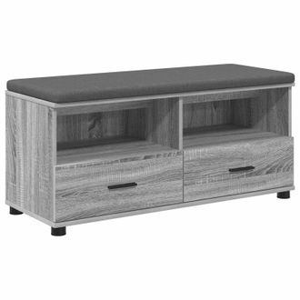 vidaXL Banco De Entrada Con Coj&iacute;n Gris Sonoma 100 X 38 X 46 Cm Vidaxl