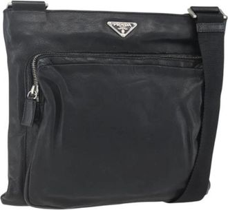 Prada Pre-owned Vintage Cross Body Bag - Dames - Vintage Schoudertas - Zwart - ONE Size - Leer - Vintage