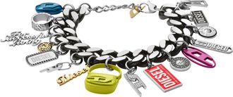 Diesel Black stainless steel charm chain bracelet - Bracelets - Unisex - Multicolor