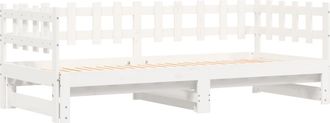 vidaXL Sof&aacute; Cama Extra&iacute;ble Madera Maciza De Pino Blanco 2x(90x190) Cm Vidaxl