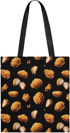 Generic Fried Chicken Nugget Tote Bag for Women Men Shoulder Bags Purses Pouch Handbags