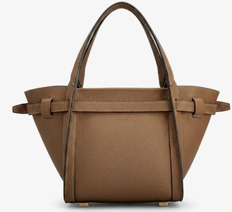 Tod's Womens Shopping Bag T Signature Brown Leather Tote