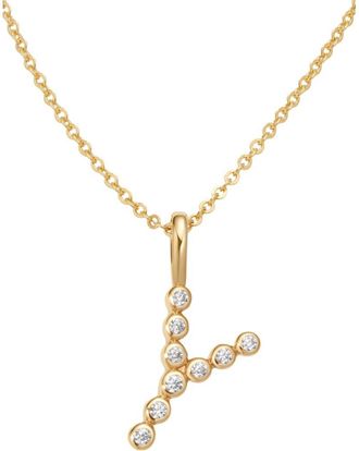 Made by Mary CZ Poppy Initial Necklace in Gold Vermeil Initial Y at Nordstrom