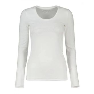 Guess Long Sleeve Tops, female, White, Size: S White Long Sleeve T-Shirt for Women