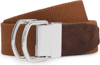 BOSS BY BECKHAM tape belt with nubuck trims