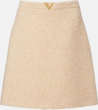 Valentino VGold wool-blend tweed miniskirt