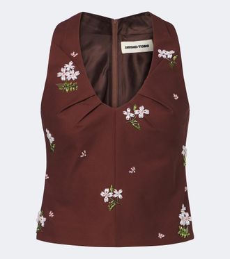 Shushu/Tong Top de algod&oacute;n con cuentas