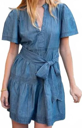 Mersea Pariscope Chambray Dress In Blue