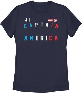MARVEL Womens Marvel Forty One Captain T Shirt in Navy Blue at Nordstrom, Size Xx-Large