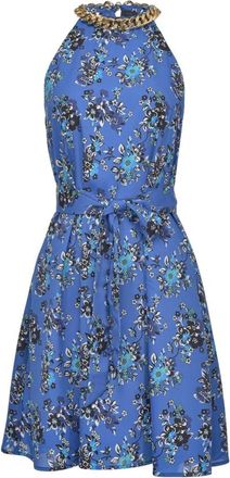 Pinko Georgette Jurk Riposato 2 - Dames - Korte kleedjes - Blauw - M - Kleedjes