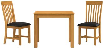 vidaXL Conjunto De Comedor 3 Uds. Negro Madera De Roble S&oacute;lido Vidaxl